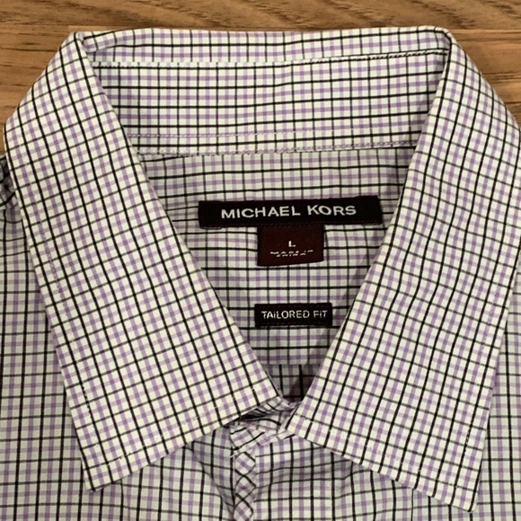 Michael Kors Tailored Fit L/S Dress Shirt Size L - Picture 5 of 6